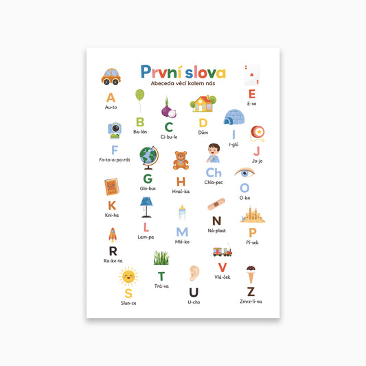 Plakát První slova – Abeceda věcí kolem nás