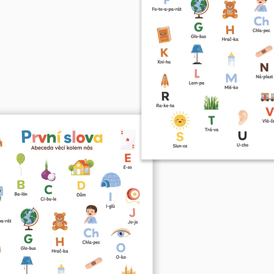 Plakát První slova – Abeceda věcí kolem nás