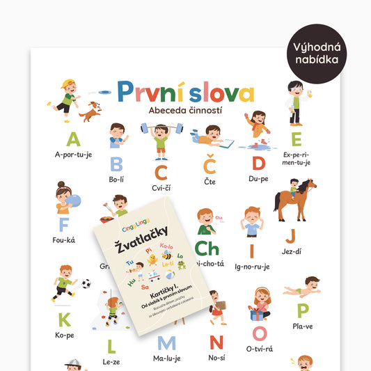Balíček Žvatlačky I. & Plakát První slova – Abeceda činností