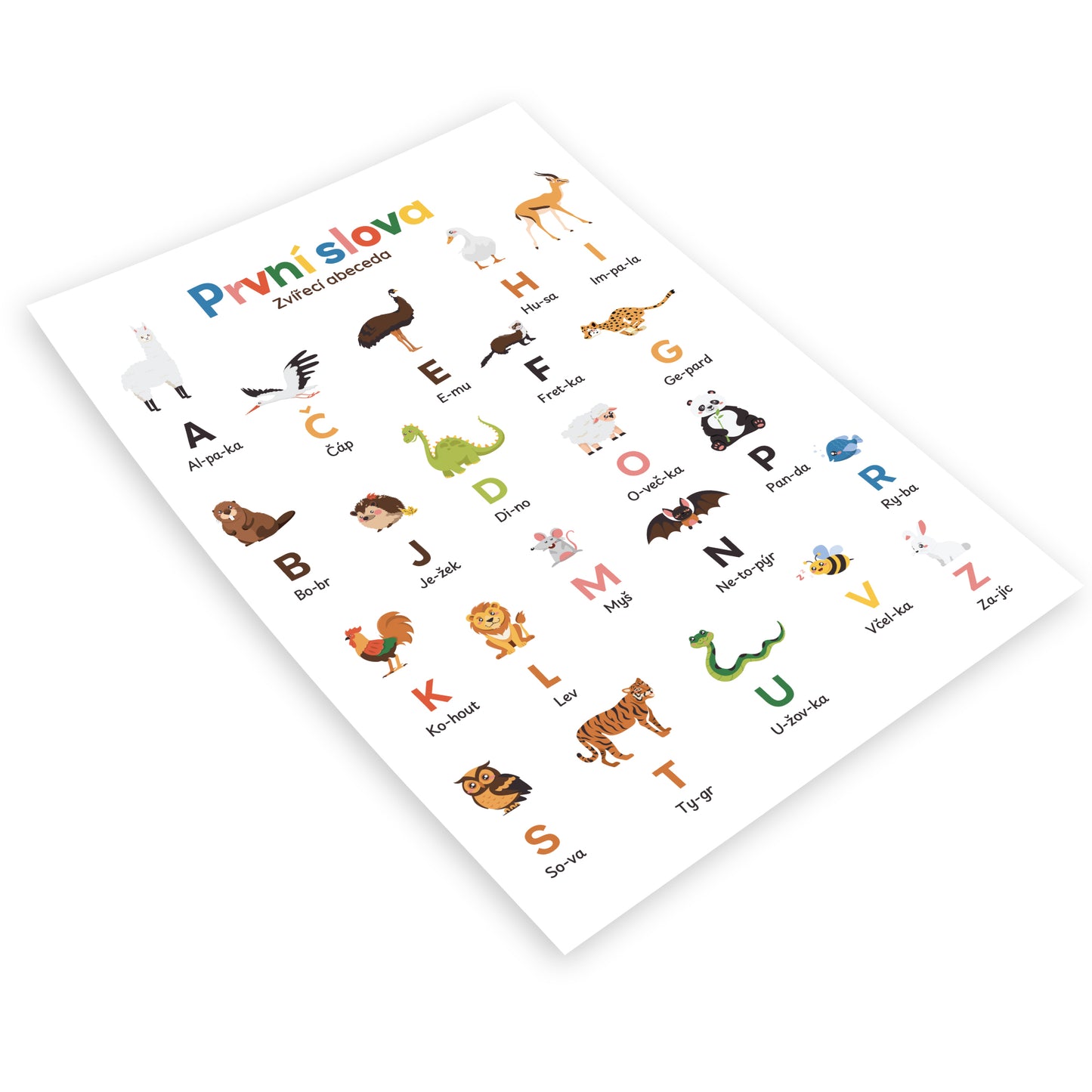 Plakát První slova – Zvířecí abeceda