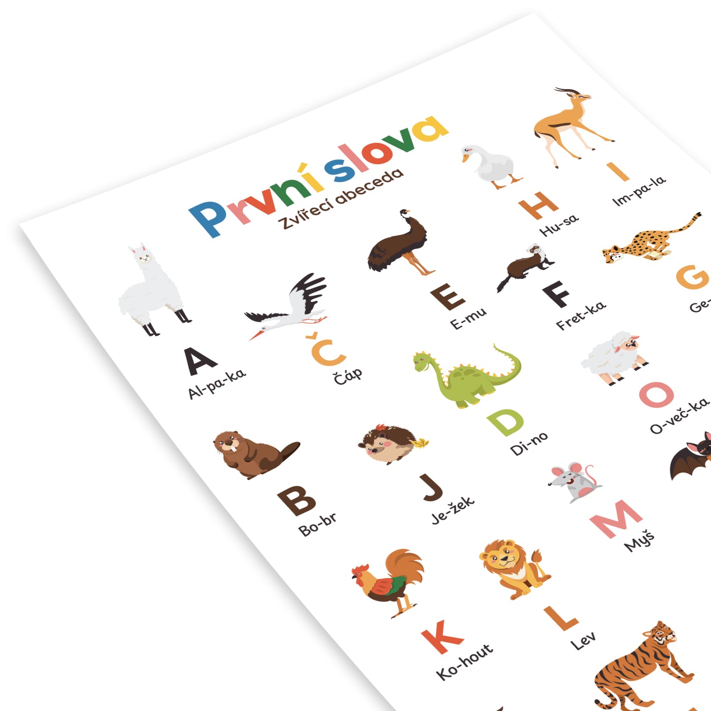 Plakát První slova – Zvířecí abeceda