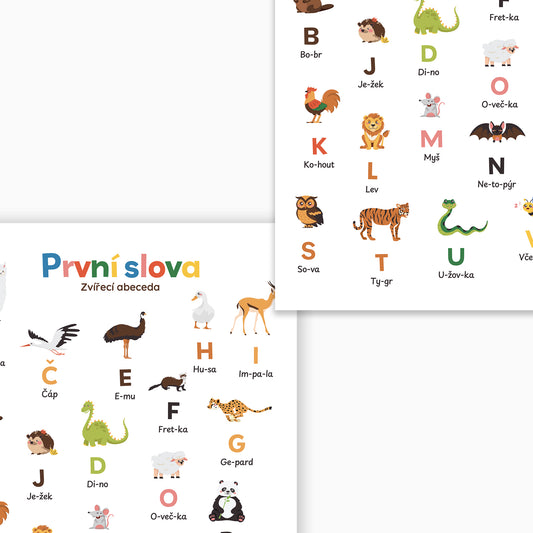 Plakát První slova – Zvířecí abeceda