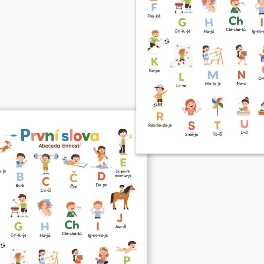 Plakát První slova – Abeceda činností